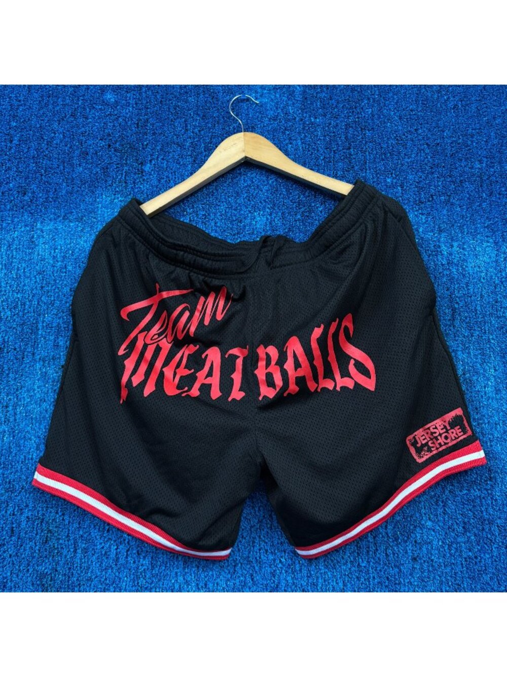 Jersey Shore “Team Meatballs” Graphic Basketball Shorts Size XL